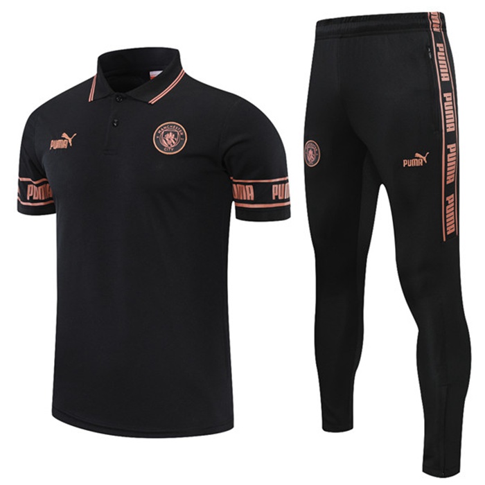 Camiseta Polo Manchester City + Pantalones Negro 2021/2022