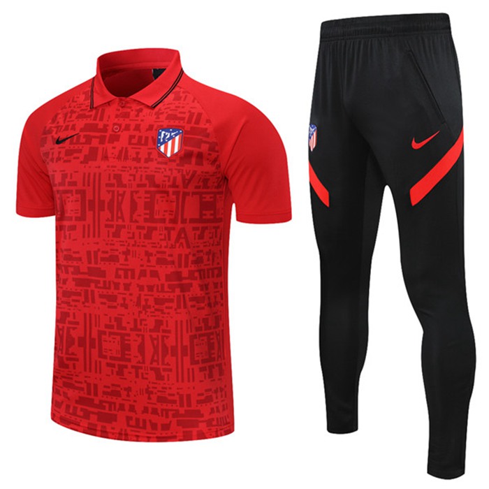 Camiseta Polo Atletico Madrid + Pantalones Rojo 2021/2022
