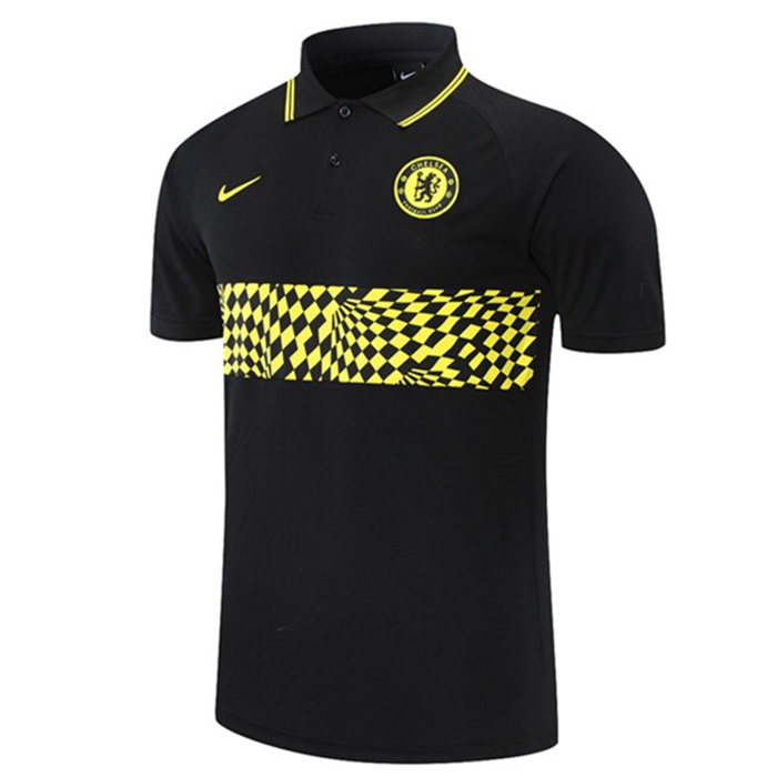 Camiseta Polo Futbol FC Chelsea Negro/Amarillo 2021/2022