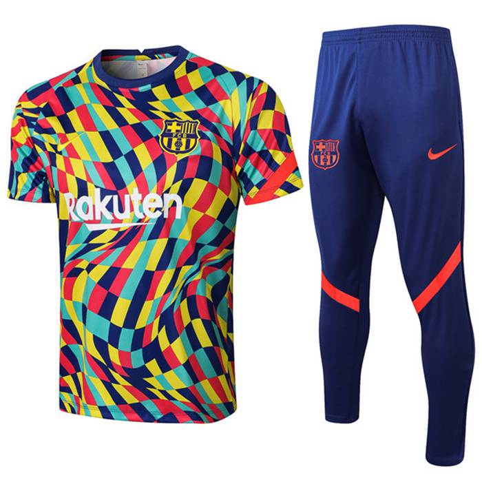 Camiseta Entrenamiento FC Barcelona + Pantalones Amarillo/Azul 2021/2022