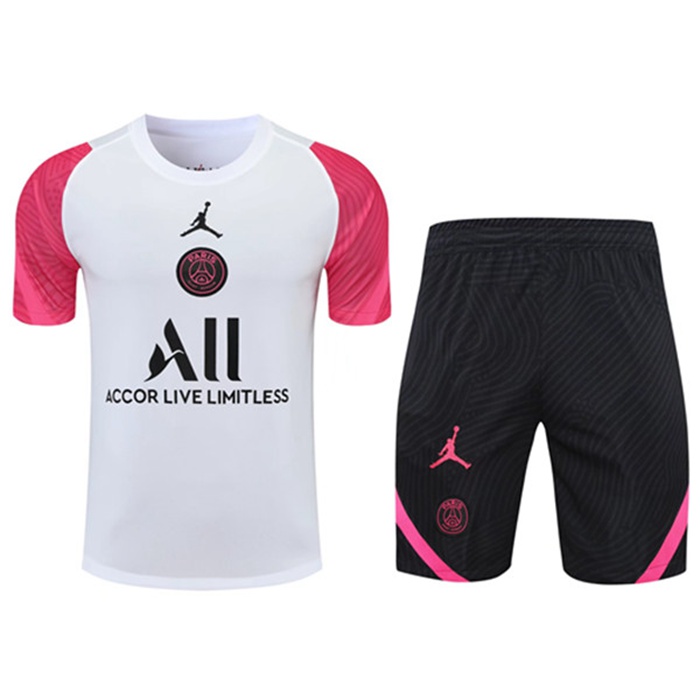 Camiseta Entrenamiento PSG Jordan + Cortos Blanca/Rosa 2021/2022
