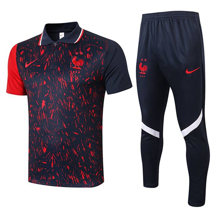 Camiseta Entrenamiento Francia + Pantalones Negro/Rojo 2021/2022