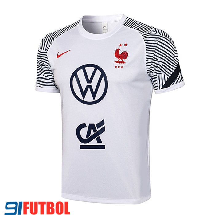 Camiseta Polo Francia Blanca 2021/2022