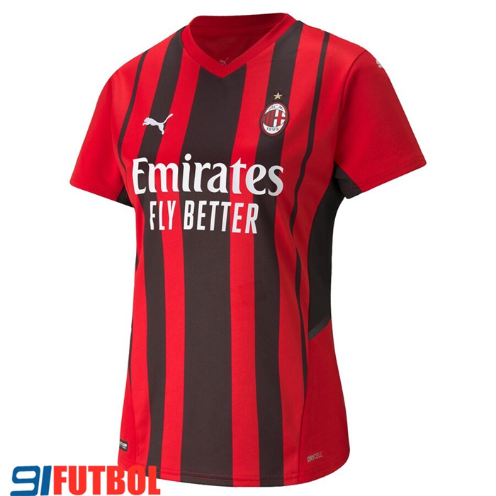 Camiseta Futbol AC Milan Mujer Titular 2021/2022