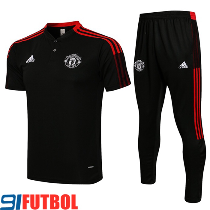 Camiseta Polo Manchester United + Pantalones Negro 2021/2022
