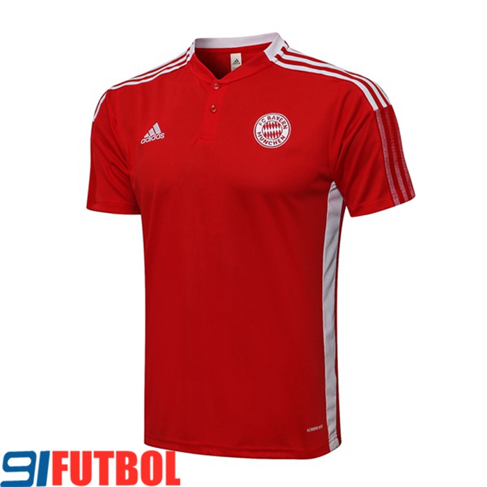 Camiseta Polo Bayern Munich Rojo/Blanca 2021/2022