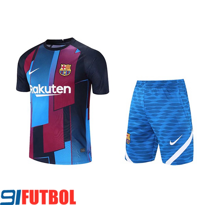 Camiseta Entrenamiento FC Barcelona + Cortos Rojo/Azul 2021/2022