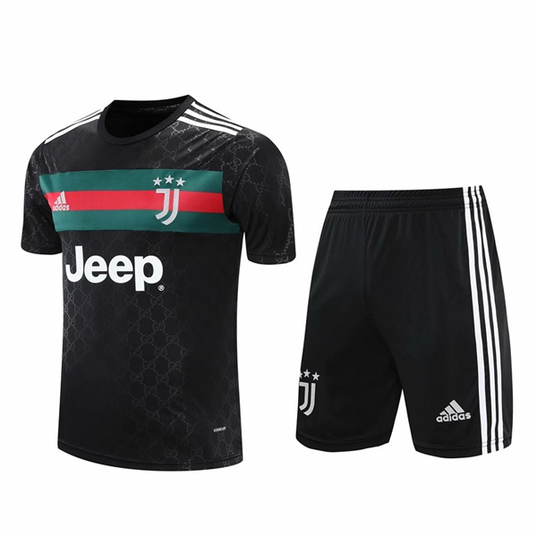 Camiseta Entrenamiento Juventus + Shorts Negro/Verde 2020/2021