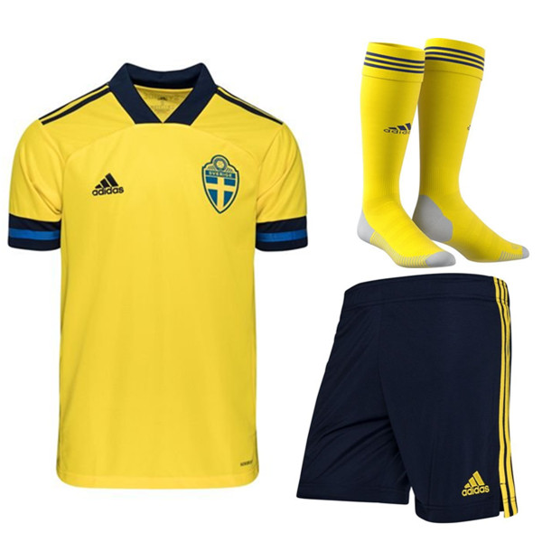 Camisetas De Futbol Suecia Primera (Cortos+Calcetines) UEFA Euro 2020