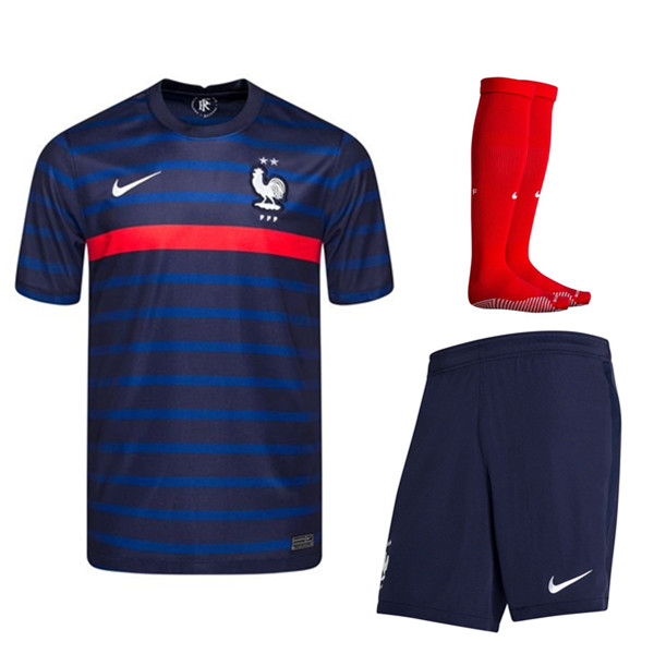 Camisetas De Futbol Francia Primera (Cortos+Calcetines) UEFA Euro 2020