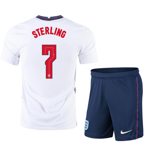 Camisetas De Futbol Inglaterra (Sterling 7) Niños Primera UEFA Euro 2020