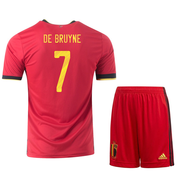 Camisetas De Futbol Bélgica (DE bruyne 7) Niños Primera UEFA Euro 2020