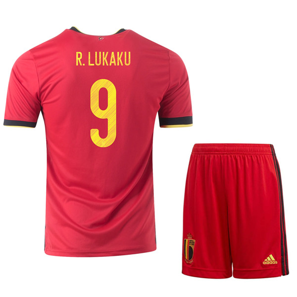 Camisetas De Futbol Bélgica (R.Lukaku 9) Niños Primera UEFA Euro 2020
