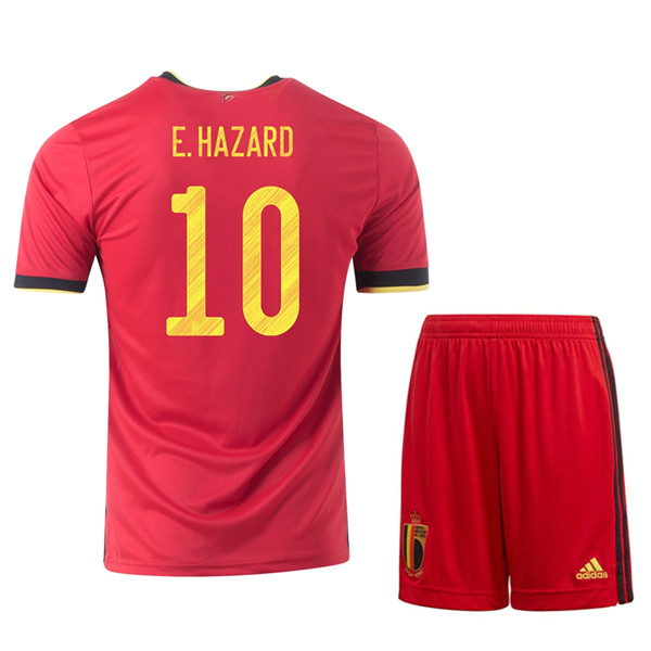 Camisetas De Futbol Bélgica (E.Hazaro 10) Niños Primera UEFA Euro 2020