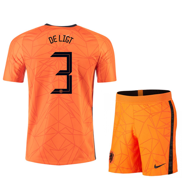 Camisetas De Futbol Países Bajos (DE LIGT 3) Niños Primera UEFA Euro 2020