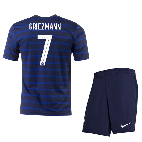 Camisetas De Futbol Francia (Griezmann 7) Niños Primera UEFA Euro 2020
