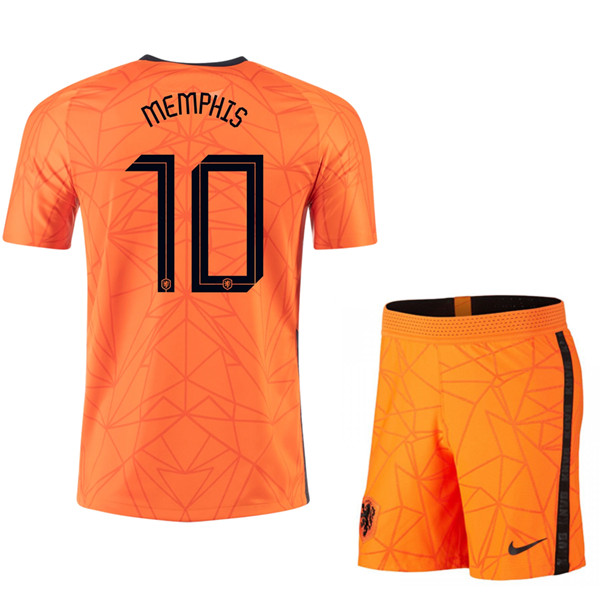 Camisetas De Futbol Países Bajos (MEMPHIS 10) Niños Primera UEFA Euro 2020