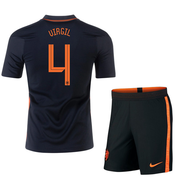 Camisetas De Futbol Países Bajos (VIRGIL 4) Niños Segunda UEFA Euro 2020