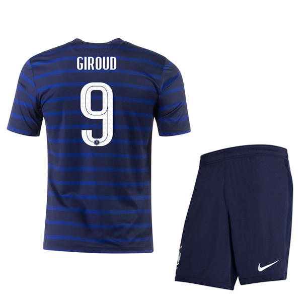 Camisetas De Futbol Francia (Giroud 9) Niños Primera UEFA Euro 2020