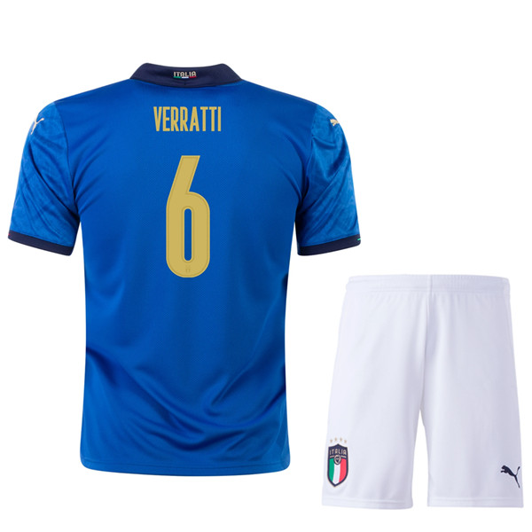 Camisetas De Futbol Italia (VERRATTI 6) Niños Primera UEFA Euro 2020