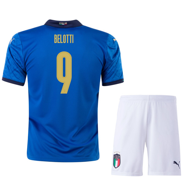 Camisetas De Futbol Italia (BELOTTI 9) Niños Primera UEFA Euro 2020