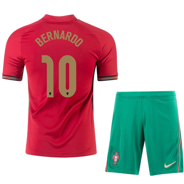 Camisetas De Futbol Portugal (BERNARDO 10) Niños Primera UEFA Euro 2020