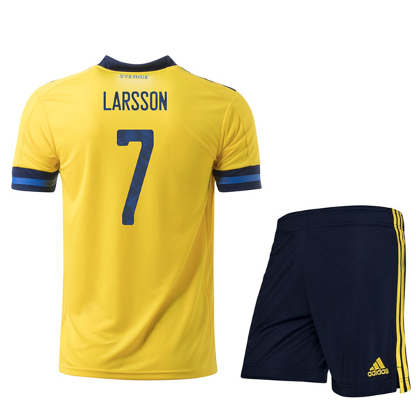 Camisetas De Futbol Suecia (LARSSON 7) Niños Primera UEFA Euro 2020