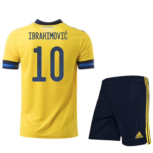 Camisetas De Futbol Suecia (IBRAHIMOVIC 10) Niños Primera UEFA Euro 2020