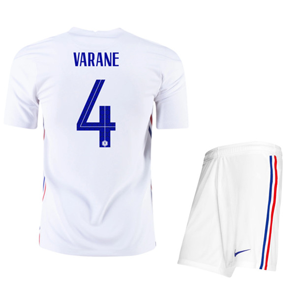 Camisetas De Futbol Francia (Varane 4) Niños Segunda UEFA Euro 2020
