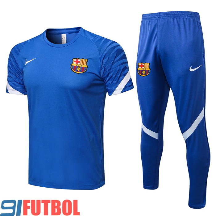 Camiseta Entrenamiento FC Barcelona + Pantalones Azul/Blanca 2021/2022