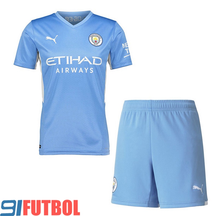 Traje Camiseta Futbol Manchester City Titular + Cortos 2021/2022