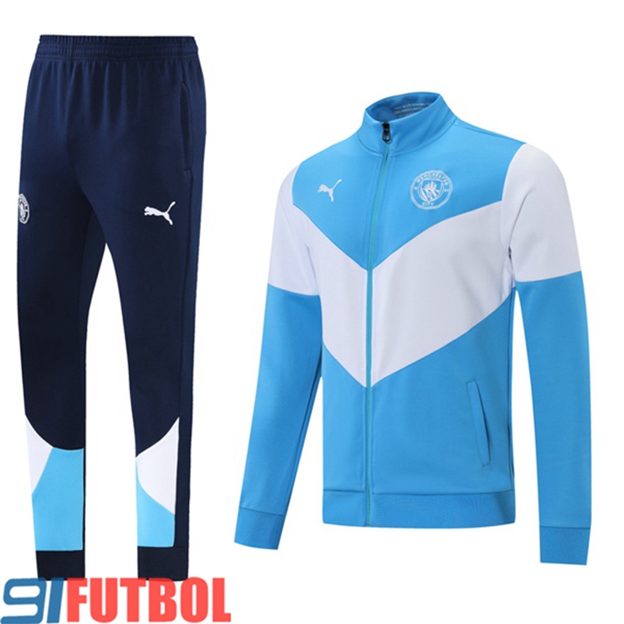 Chandal Equipos De Futbol - Chaqueta Manchester City Azul/Blanca 2021/2022