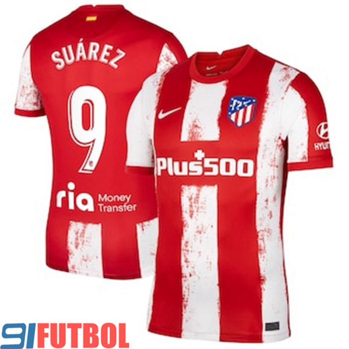 Camiseta Futbol Atletico Madrid (Suarez 9) Titular 2021/2022