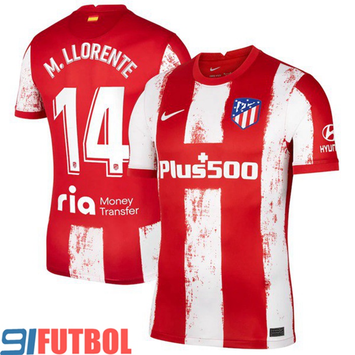Camiseta Futbol Atletico Madrid (M. Llorente 14) Titular 2021/2022