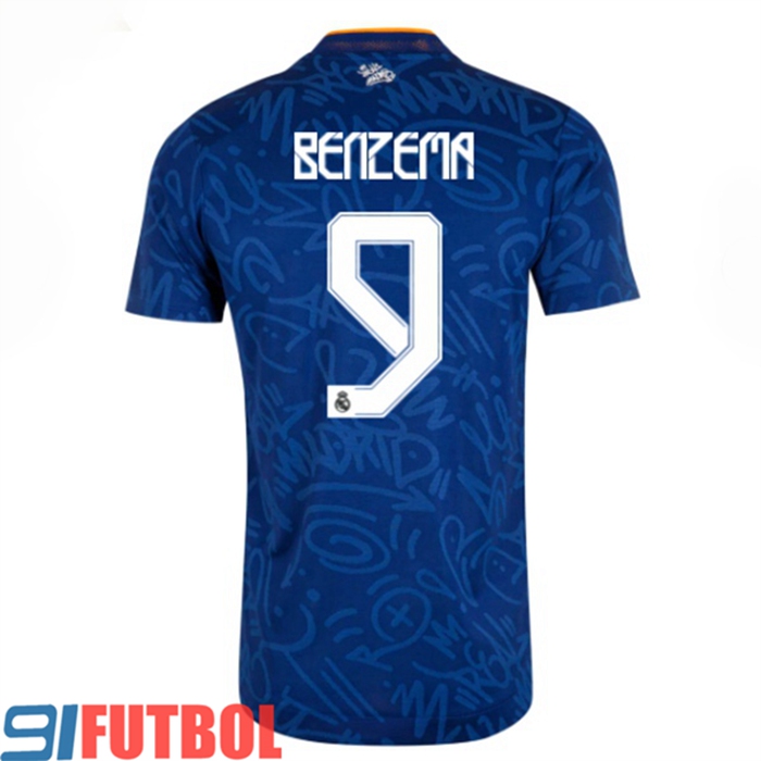 Camiseta Futbol Real Madrid (Benzema 9) Alternativo 2021/2022