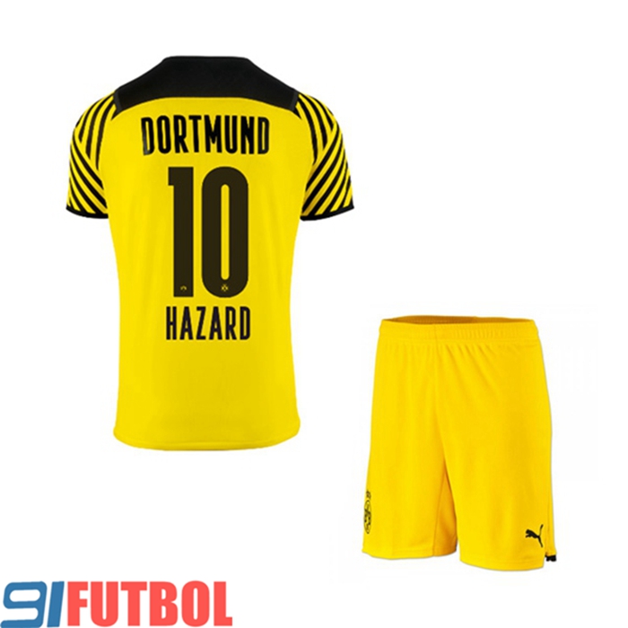 Camiseta Futbol Dortmund BVB (Hazard 10) Ninos Titular 2021/2022