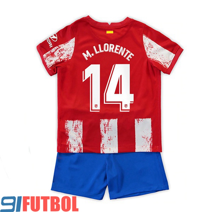 Camiseta Futbol Atletico Madrid (M. Llorente 14) Ninos Titular 2021/2022