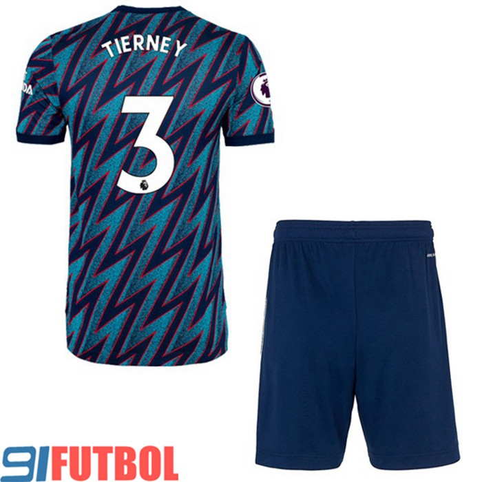 Camiseta Futbol FC Arsenal (Kieran Tierney 3) Ninos Tercero 2021/2022