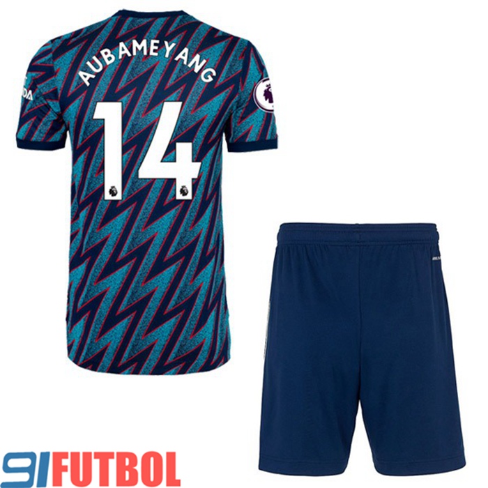 Camiseta Futbol FC Arsenal (Pierre-Emerick Aubameyang 14) Ninos Tercero 2021/2022