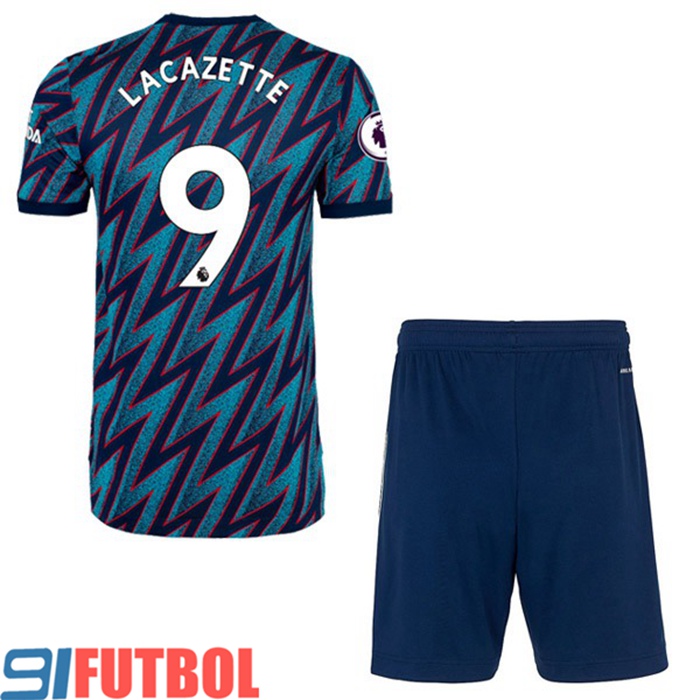 Camiseta Futbol FC Arsenal (Alexandre Lacazette 9) Ninos Tercero 2021/2022