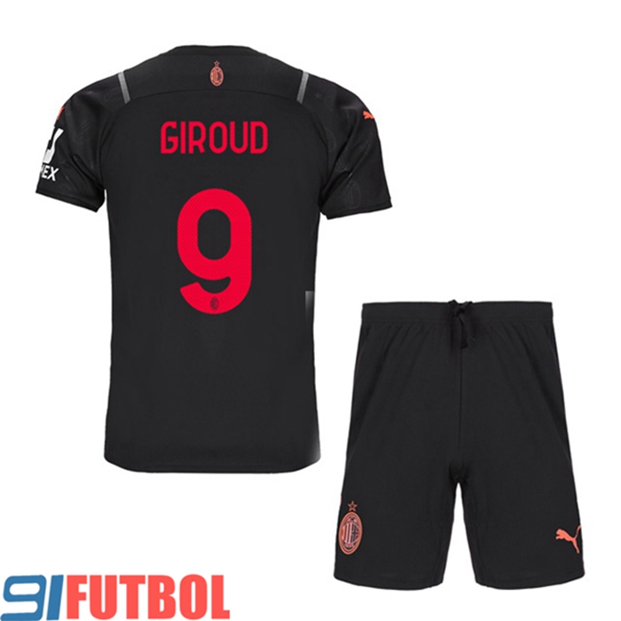 Camiseta Futbol AC Milan (GIROUD 9) Ninos Tercero 2021/2022