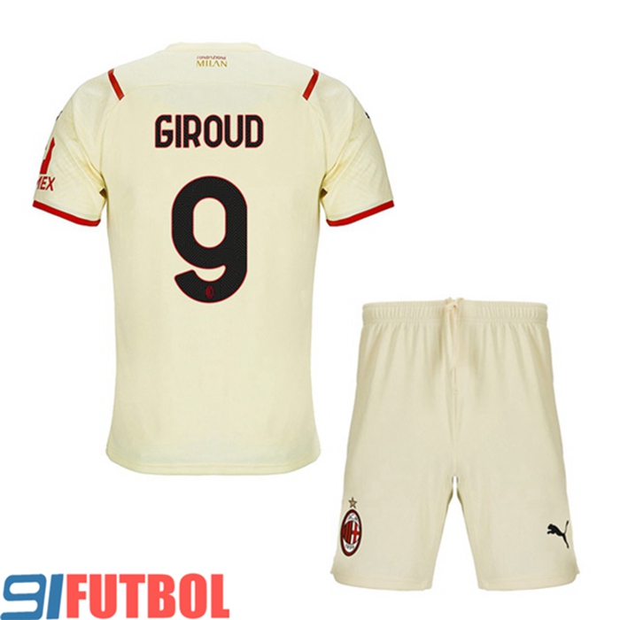 Camiseta Futbol AC Milan (GIROUD 9) Ninos Alternativo 2021/2022