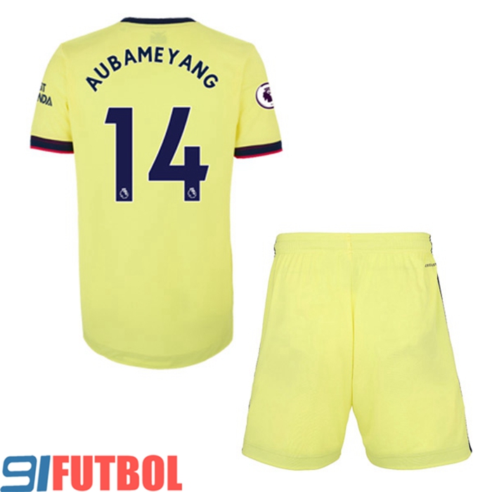 Camiseta Futbol FC Arsenal (Pierre-Emerick Aubameyang 14) Ninos Alternativo 2021/2022