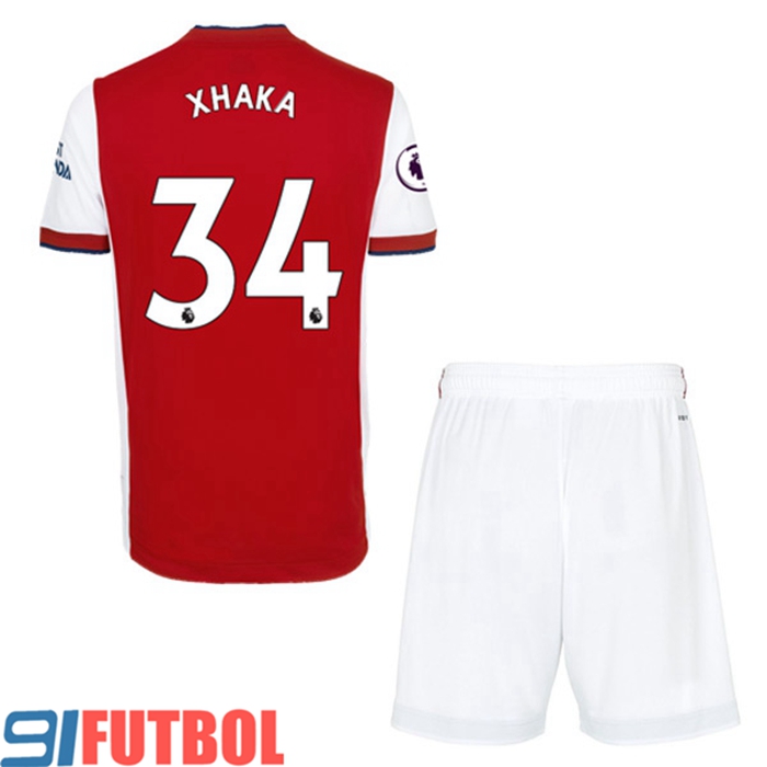 Camiseta Futbol FC Arsenal (Granit Xhaka 34) Ninos Titular 2021/2022
