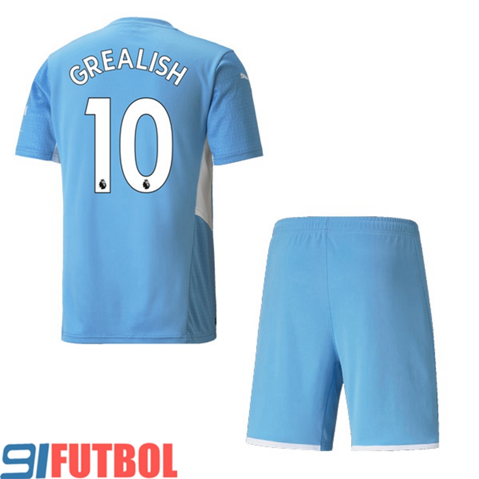 Camiseta Futbol Manchester City (GREALISH 10) Ninos Titular 2021/2022