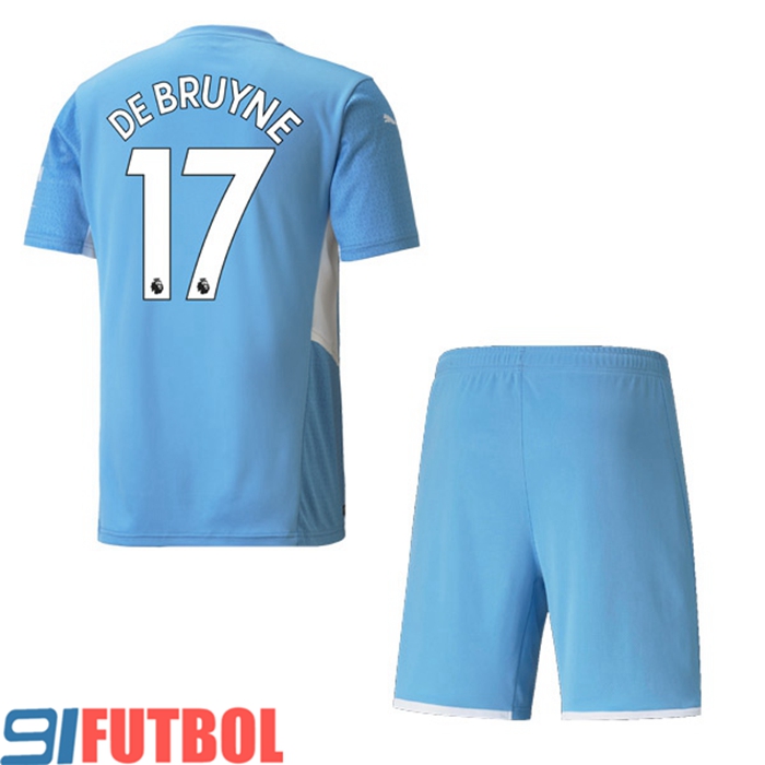 Camiseta Futbol Manchester City (DEBRUYNE 17) Ninos Titular 2021/2022