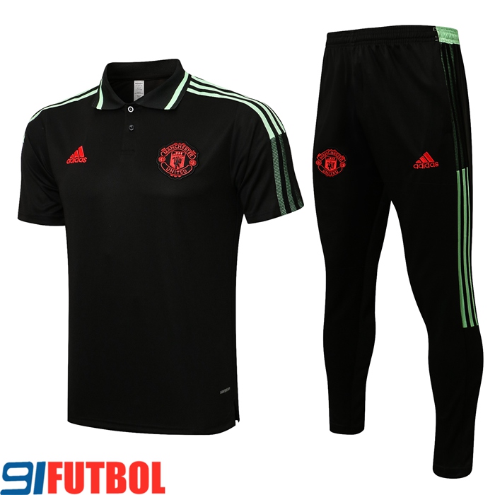 Camiseta Polo Manchester United + Pantalones Negro/Verde 2021/2022
