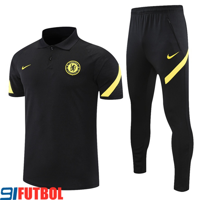 Camiseta Polo FC Chelsea + Pantalones Blanca/Rojo 2021/2022