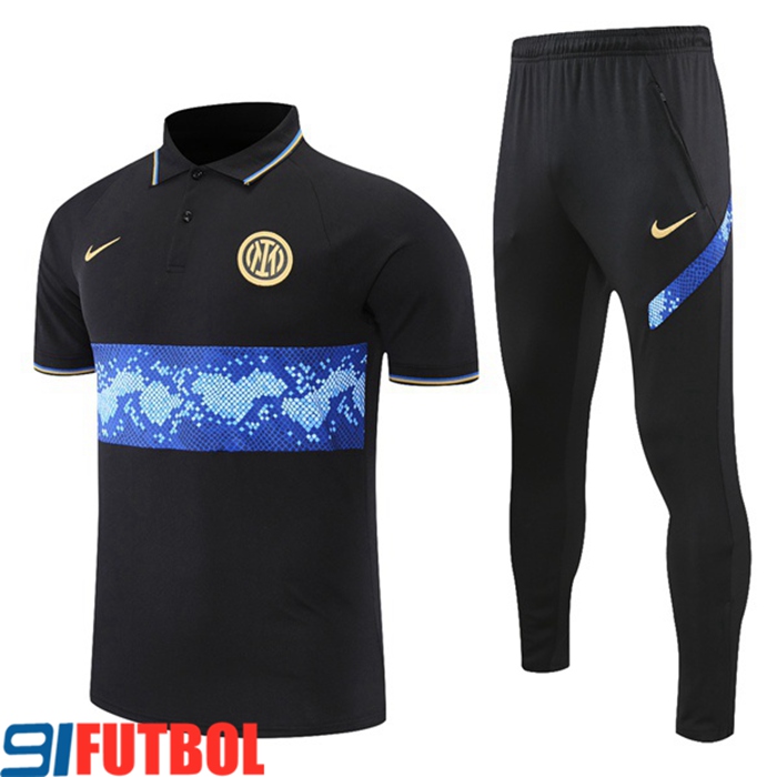 Camiseta Polo Inter Milan + Pantalones Negro/Azul 2021/2022