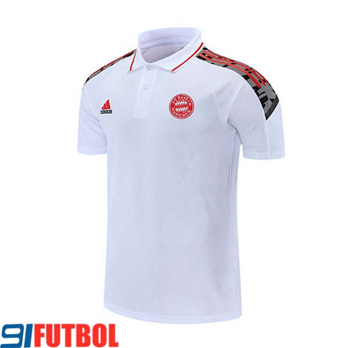 Camiseta Polo Bayern Munich Blanca/Rojo 2021/2022